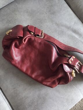 Marino Orlandi Red Leather Sling Shoulder Bag Crossbody
